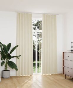 vidaXL Gordijnen verduisterend 2 st met haken 140x245 cm fluweel crème