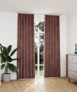 vidaXL Gordijnen verduisterend 2 st met haken 140x245 cm fluweel roze