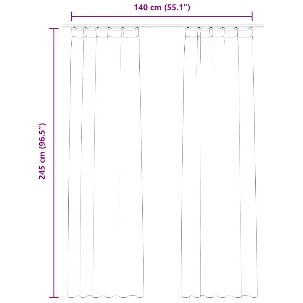 vidaXL Gordijnen verduisterend 2 st met haken 140x245 cm fluweel roze - Image 7