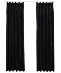 vidaXL Gordijnen verduisterend 2 st met haken 140x245 cm fluweel zwart