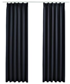 vidaXL Gordijnen verduisterend met haken 2 st 140x175 cm antraciet
