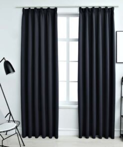vidaXL Gordijnen verduisterend met haken 2 st 140x175 cm antraciet