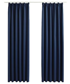 vidaXL Gordijnen verduisterend met haken 2 st 140x175 cm blauw