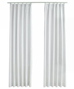vidaXL Gordijnen verduisterend met haken 2 st 140x175 cm gebroken wit