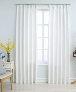 vidaXL Gordijnen verduisterend met haken 2 st 140x175 cm gebroken wit