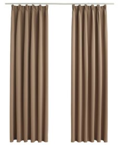 vidaXL Gordijnen verduisterend met haken 2 st 140x175 cm taupe