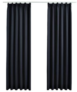 vidaXL Gordijnen verduisterend met haken 2 st 140x225 cm antraciet
