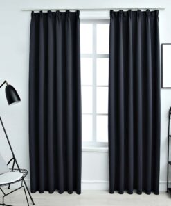 vidaXL Gordijnen verduisterend met haken 2 st 140x225 cm antraciet