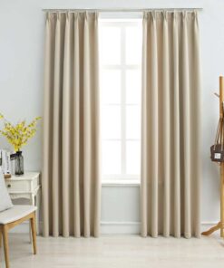 vidaXL Gordijnen verduisterend met haken 2 st 140x225 cm beige