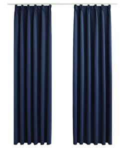 vidaXL Gordijnen verduisterend met haken 2 st 140x225 cm blauw