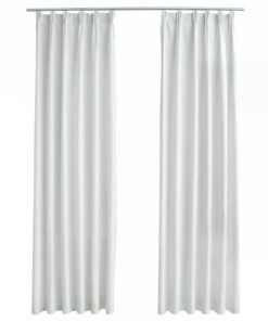vidaXL Gordijnen verduisterend met haken 2 st 140x225 cm gebroken wit