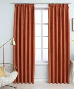 vidaXL Gordijnen verduisterend met haken 2 st 140x225 cm roestkleurig