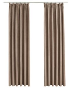 vidaXL Gordijnen verduisterend met haken 2 st 140x225 cm taupe
