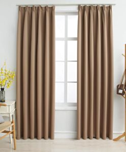 vidaXL Gordijnen verduisterend met haken 2 st 140x225 cm taupe