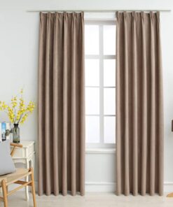 vidaXL Gordijnen verduisterend met haken 2 st 140x225 cm taupe