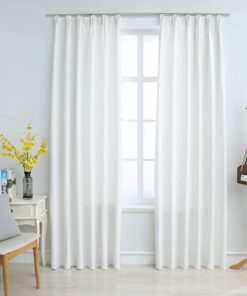 vidaXL Gordijnen verduisterend met haken 2 st 140x245 cm gebroken wit