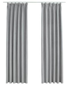 vidaXL Gordijnen verduisterend met haken 2 st 140x245 cm grijs