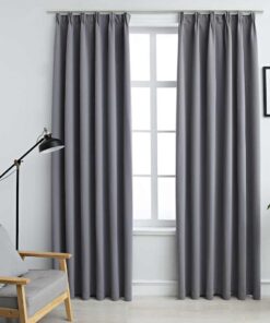 vidaXL Gordijnen verduisterend met haken 2 st 140x245 cm grijs