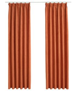 vidaXL Gordijnen verduisterend met haken 2 st 140x245 cm roestkleurig
