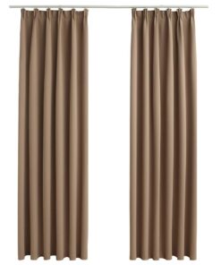 vidaXL Gordijnen verduisterend met haken 2 st 140x245 cm taupe