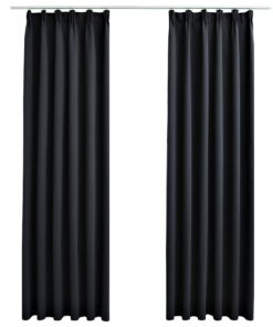 vidaXL Gordijnen verduisterend met haken 2 st 140x245 cm zwart