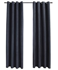 vidaXL Gordijnen verduisterend met ringen 2 st 140x175 cm antraciet