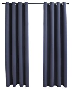 vidaXL Gordijnen verduisterend met ringen 2 st 140x175 cm antraciet