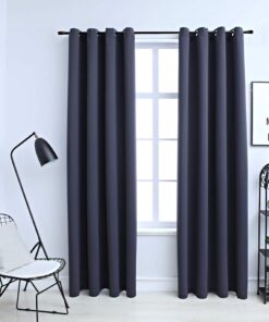 vidaXL Gordijnen verduisterend met ringen 2 st 140x175 cm antraciet