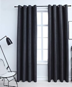 vidaXL Gordijnen verduisterend met ringen 2 st 140x175 cm antraciet