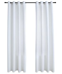 vidaXL Gordijnen verduisterend met ringen 2 st 140x175 cm gebroken wit