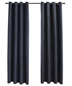 vidaXL Gordijnen verduisterend met ringen 2 st 140x225 cm antraciet
