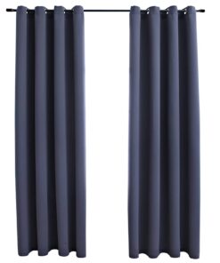 vidaXL Gordijnen verduisterend met ringen 2 st 140x225 cm antraciet