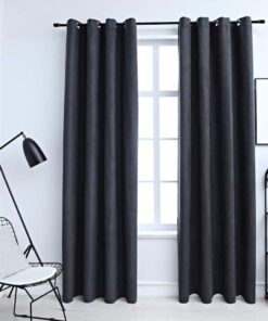 vidaXL Gordijnen verduisterend met ringen 2 st 140x245 cm antraciet