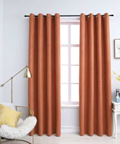 vidaXL Gordijnen verduisterend met ringen 2 st 140x245 cm roestkleur