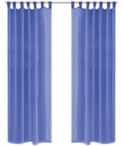 vidaXL Gordijnen voile 140x225 cm koningsblauw 2 st