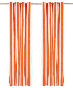 vidaXL Gordijnset 2 pcs Oranje 140 x 225cm Polyester en Katoen