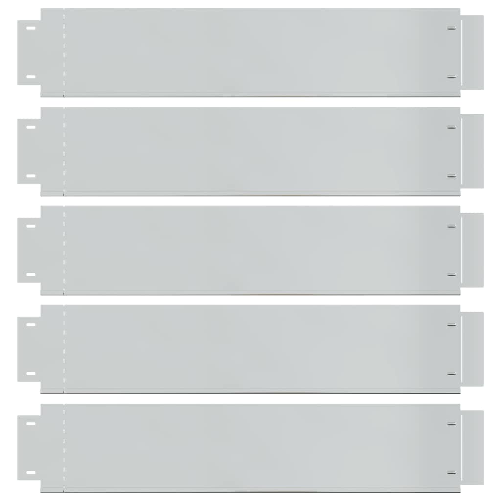 vidaXL Grasboorden 100x19 cm gegalvaniseerd staal 5 st - Afbeelding 3