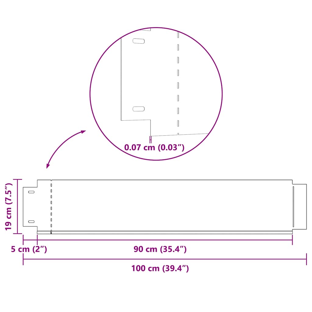 vidaXL Grasboorden 100x19 cm gegalvaniseerd staal 5 st - Afbeelding 6