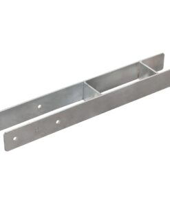 vidaXL Grondankers 2 st 8x6x60 cm gegalvaniseerd staal zilverkleurig