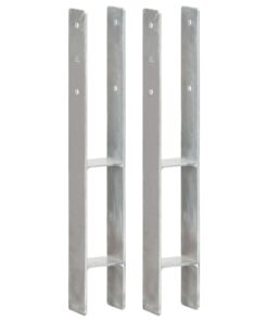 vidaXL Grondankers 2 st 8x6x60 cm gegalvaniseerd staal zilverkleurig