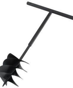 vidaXL Grondboor met handgreep 250 mm staal zwart
