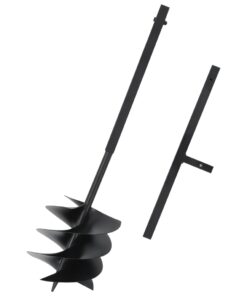 vidaXL Grondboor met handgreep 250 mm staal zwart