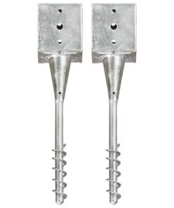 vidaXL Grondpinnen 2 st 12x12x56 cm gegalvaniseerd staal zilverkleurig