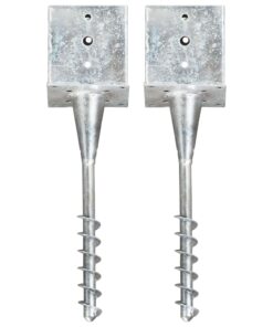 vidaXL Grondpinnen 2 st 14x14x58 cm gegalvaniseerd staal zilverkleurig