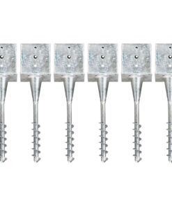 vidaXL Grondpinnen 6 st 14x14x58 cm gegalvaniseerd staal zilverkleurig