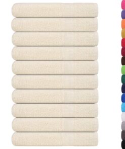 vidaXL Handdoeken FROGN 10 st 100x200 cm 360 g/m² crème