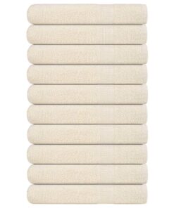 vidaXL Handdoeken FROGN 10 st 100x200 cm 360 g/m² crème
