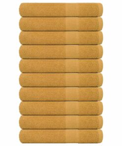 vidaXL Handdoeken FROGN 10 st 100x200 cm 360 g/m² goud