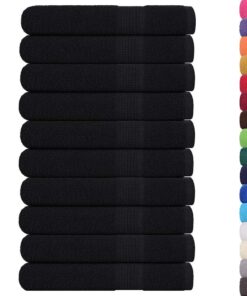 vidaXL Handdoeken FROGN 10 st 100x200 cm 360 g/m² zwart