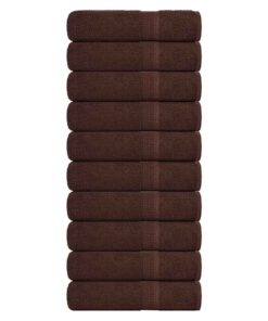 vidaXL Handdoeken FROGN 10 st 50x100 cm 360 g/m² bruin